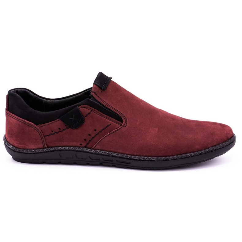 Polbut Zapatos casuales sin cordones para hombre 401 burdeos rojo