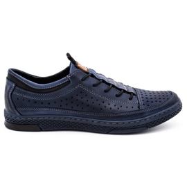 Polbut Zapatos de verano para hombre en piel K22 azul marino