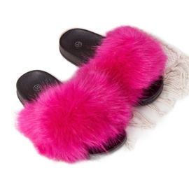 PS1 Pantuflas Infantiles Con Piel Fucsia Fashionista rosa
