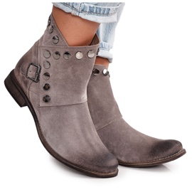 Exquisite Botas de Ante de Mujer con Hebilla Exquisitas 1198 Cappuccino marrón