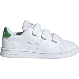 Zapatillas adidas Advantage C blancas y verdes para niños EF0223 blanco