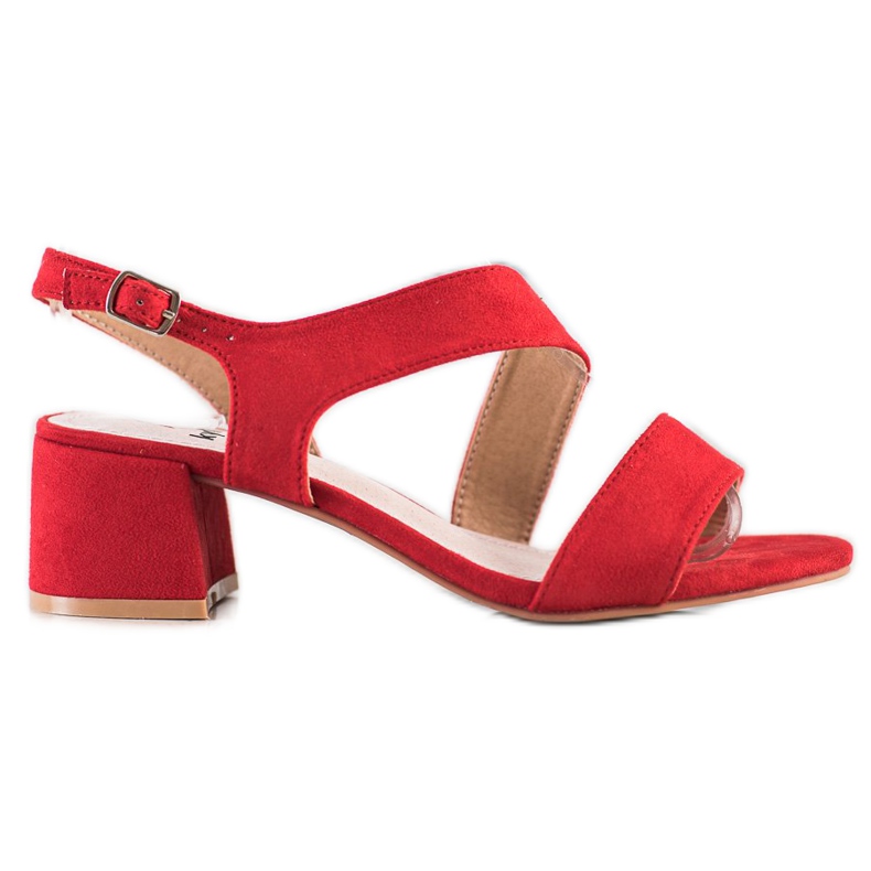 Kylie Sandalias rojas en poste bajo rojo