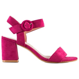 Sabatina Sandalias Fucsia Con Hebilla rosa