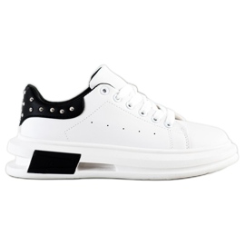 SHELOVET Zapatillas con tachuelas blanco negro