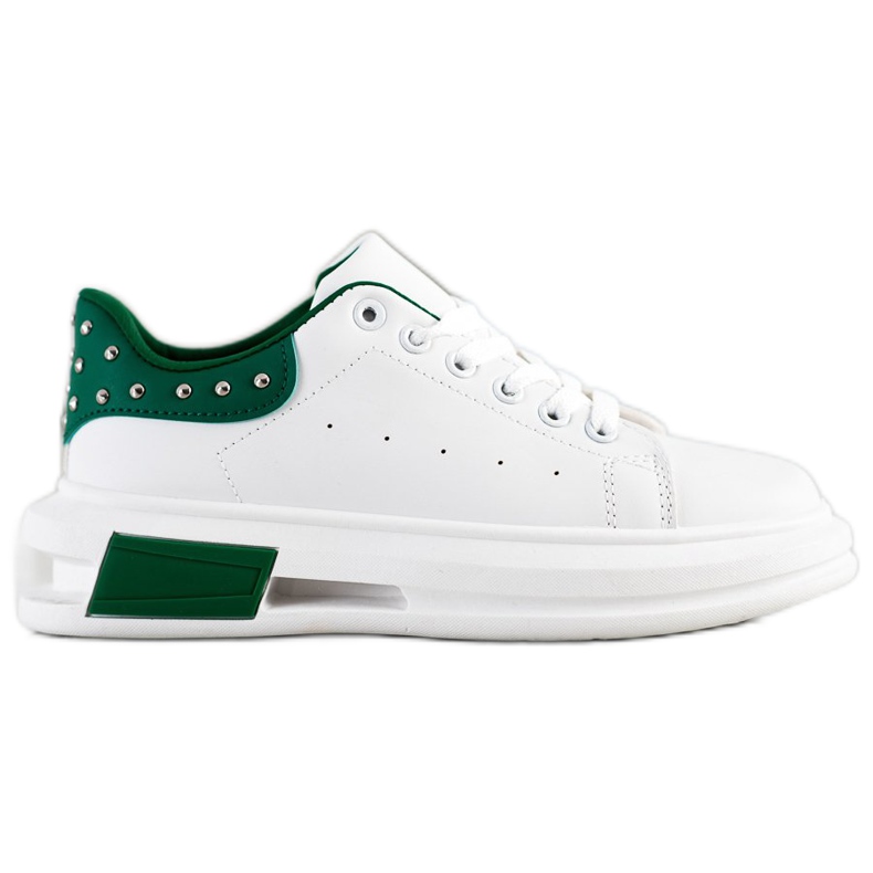 SHELOVET Zapatillas con tachuelas blanco verde