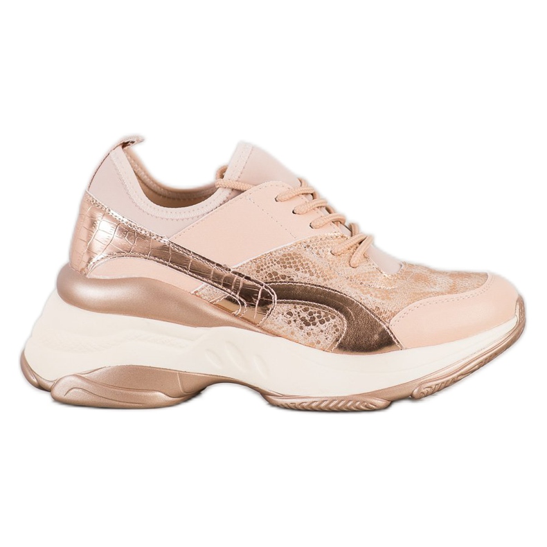 Bestelle Zapatillas de moda en la plataforma rosado dorado