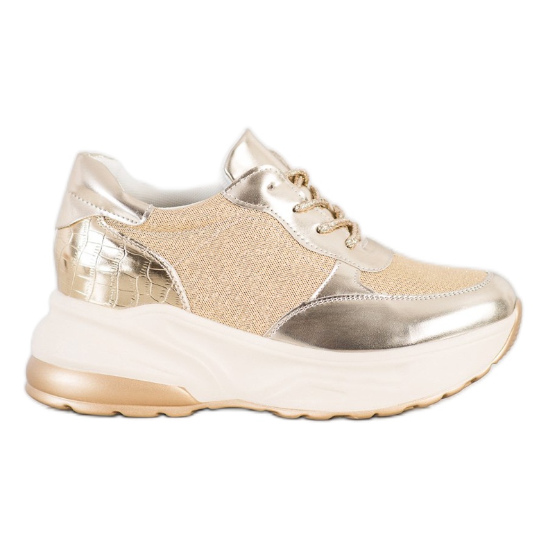 Bestelle Zapatillas doradas con purpurina beige dorado