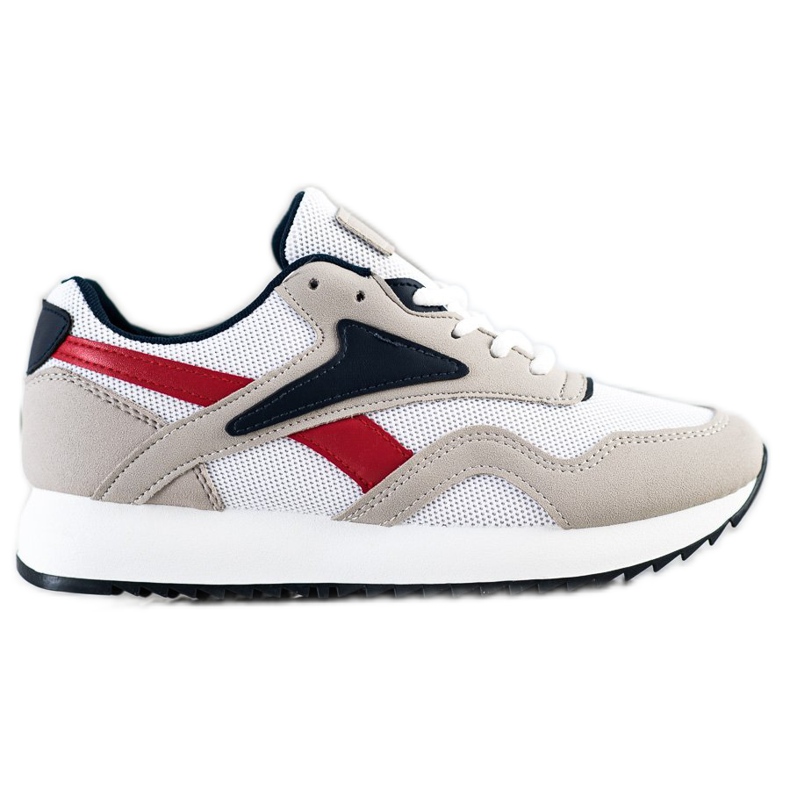 SHELOVET Zapatos deportivos con malla blanco rojo gris