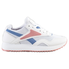 SHELOVET Zapatos deportivos con malla blanco azul rosado