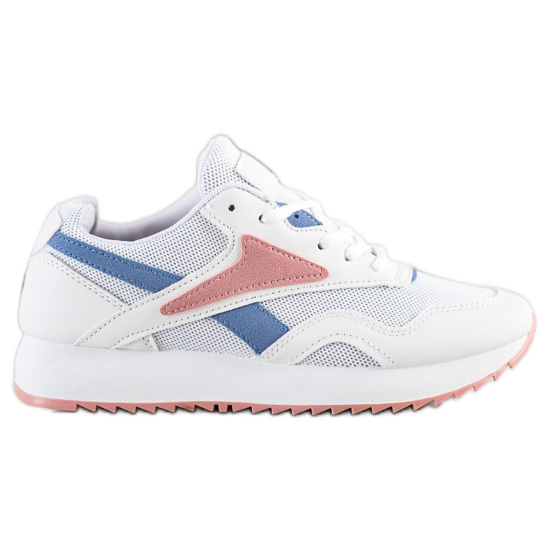 SHELOVET Zapatos deportivos con malla blanco azul rosado