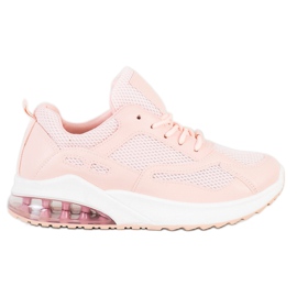 SHELOVET Zapatillas deportivas en polvo con malla rosa