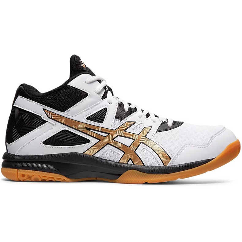 Zapatillas de voleibol Asics Gel-Task Mt 2 blanco-negro-dorado 1071A036 102 para hombre