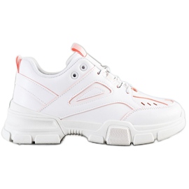 SHELOVET Zapatillas blancas de moda blanco rosa