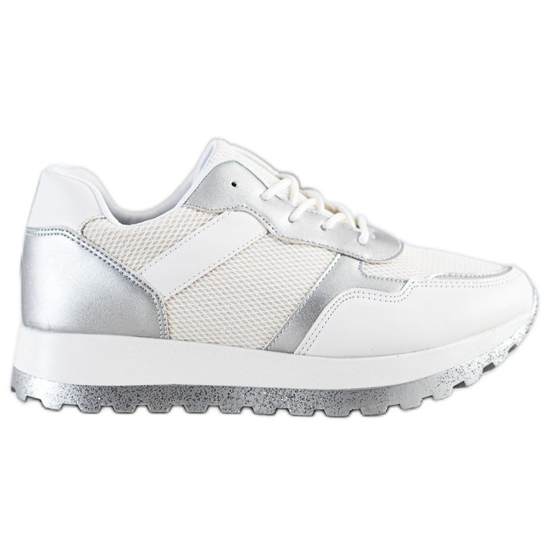 Bestelle Zapatillas con plataforma de purpurina blanco