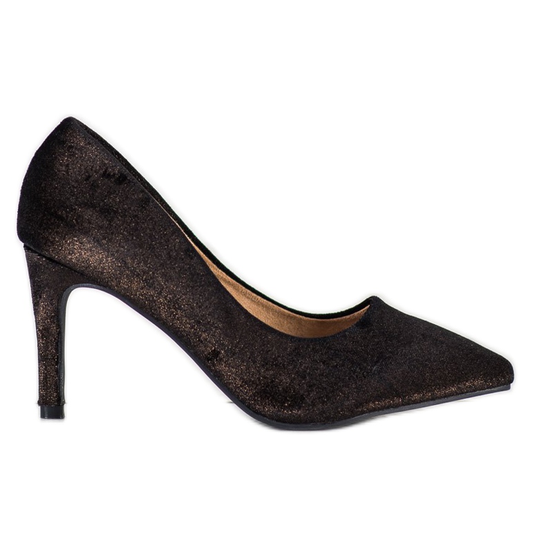 Kylie Tacones de gamuza con estilo negro dorado