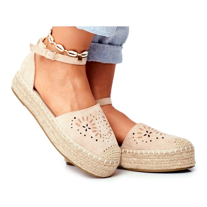 SEA Alpargatas de mujer con plataforma de lino Palermo beige