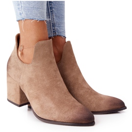 Vinceza Botines de Mujer con Recortes Beige Caroline