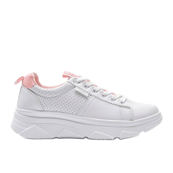 Zapatillas blancas y rosas BO-529 blanco