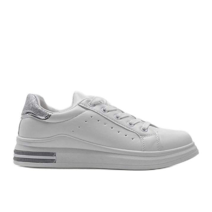 Deportivas blancas y plateadas LDH003 blanco plata gris Deportivas blancas y plateadas LDH003 blanco plata gris