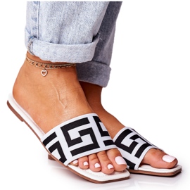 Pantuflas Clásicas Mujer Blancas Melinda blanco negro