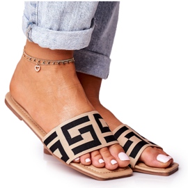 Pantuflas clásicas Melinda beige para mujer negro