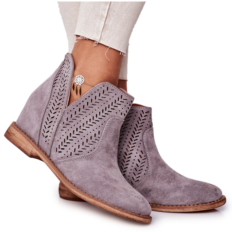 Botas caladas en cuña Grey Melanie gris
