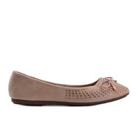 Bailarinas de ante beige con circonita Larissa