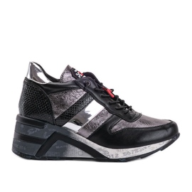 Zapatillas negras en la cuña Izabella negro Zapatillas negras en la cuña Izabella negro