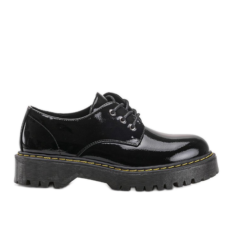 Botas lacadas de charol negro, botas Marilyn
