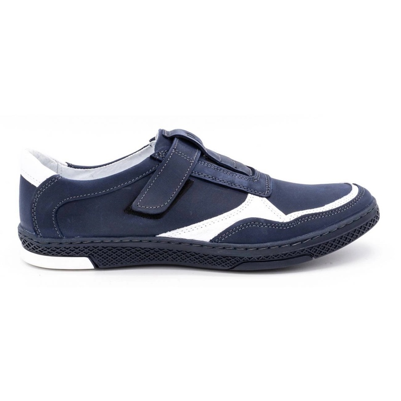Polbut Zapato casual hombre piel 2102 azul marino con blanco