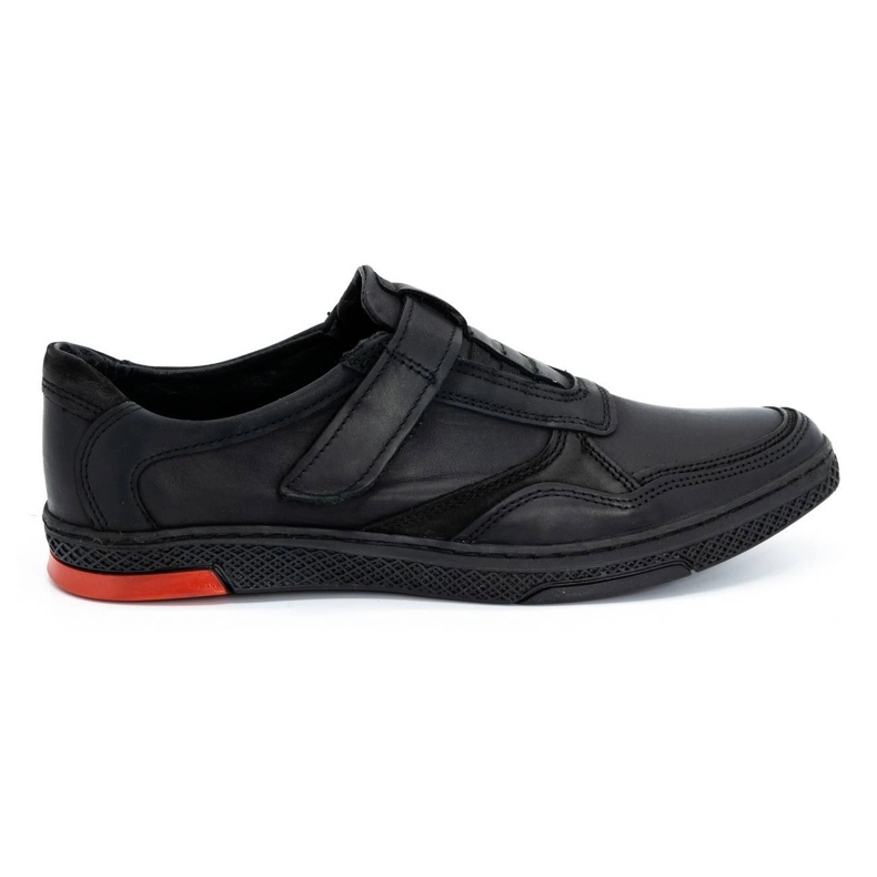 Polbut Zapato casual hombre piel 2102 negro con rojo