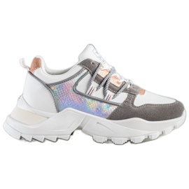 SHELOVET Zapatillas con estilo blanco multicolor