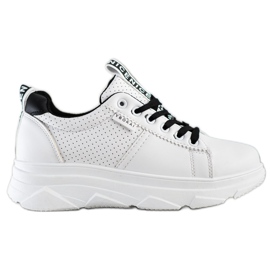 SHELOVET Zapatillas en la plataforma blanca agradable blanco