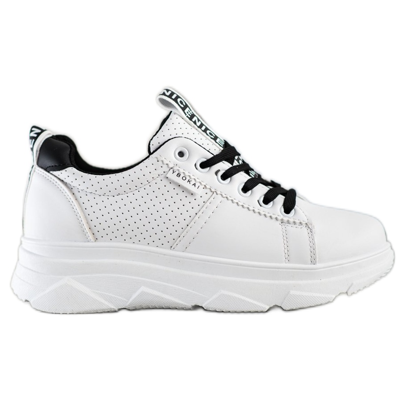 SHELOVET Zapatillas en la plataforma blanca agradable blanco