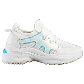 SHELOVET Zapatillas Primavera Con Efecto Holo blanco