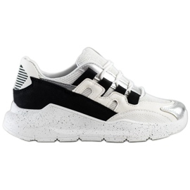 Ideal Shoes Zapatillas con inserto negro blanco