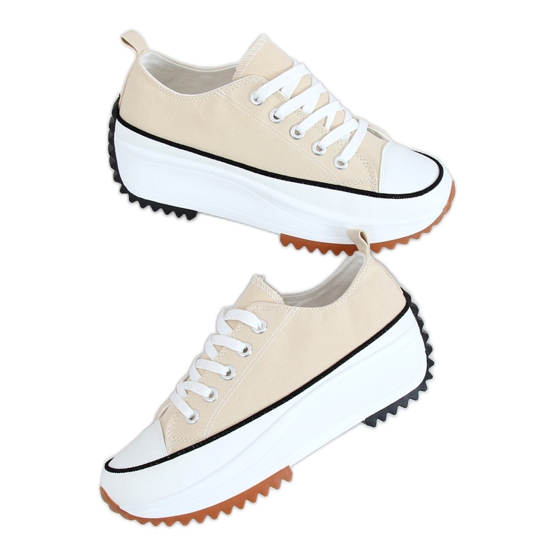 Zapatillas de diseño beige VL137P Suela beige Zapatillas de diseño beige VL137P Suela beige