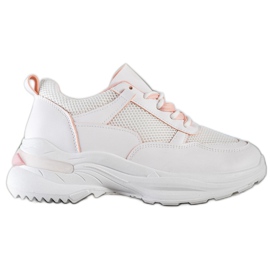 SHELOVET Cómodas zapatillas blancas blanco