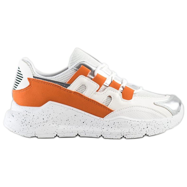 Ideal Shoes Zapatillas con aplicación naranja blanco Ideal Shoes Zapatillas con aplicación naranja blanco