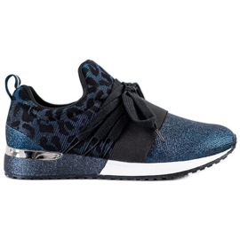 Kylie Zapatillas slip-on con estampado de leopardo azul