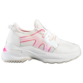 SHELOVET Zapatillas Primavera Con Efecto Holo blanco