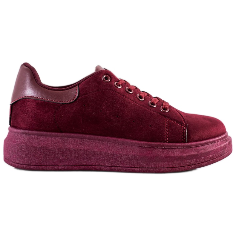 SHELOVET Zapatillas de gamuza en la plataforma rojo