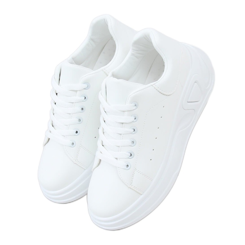 Blanco LA158 Zapatos suela alta blancos