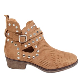 Botas cortadas con tachuelas camel NS196P Camel marrón