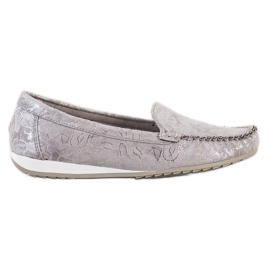 Goodin Mocasines con estilo brillante gris