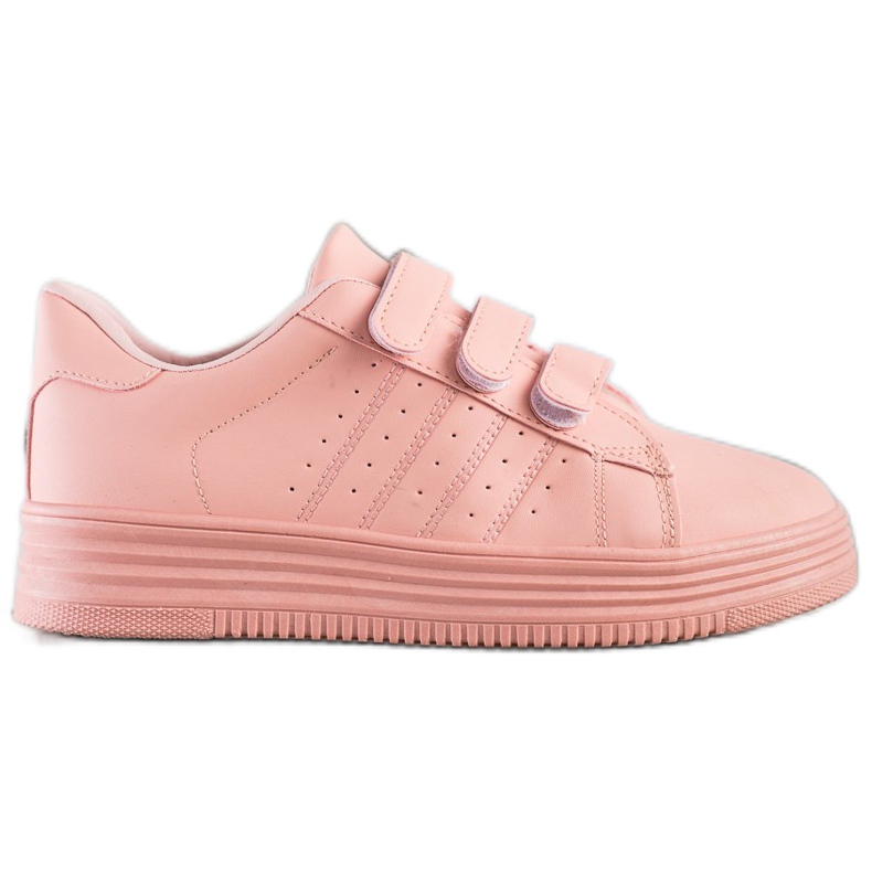 SHELOVET Zapatillas de deporte de moda con velcro rosado