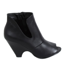 Botas de diseñador open toe black 9380 Black negro