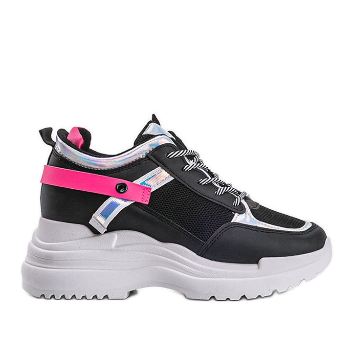 Zapatillas negras sobre suela gruesa de Johan negro