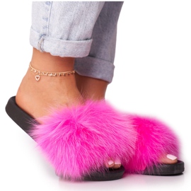PS1 Zapatillas de mujer con pelo Belmondo fucsia rosa