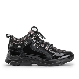 Zapatillas Giovanna negras con cuña negro